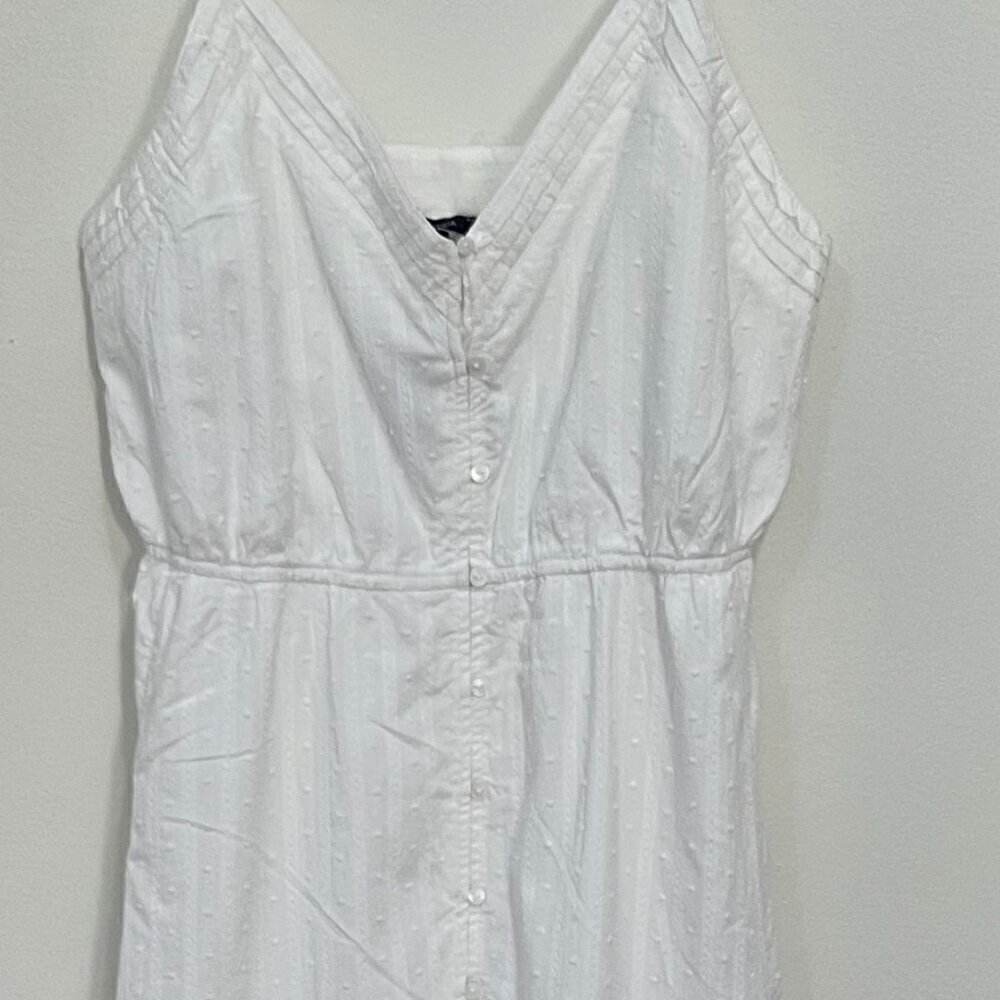 Nautica Womens Tiered Sleeveless Ruffle Midi Dress in Bright White Size L - Picture 3 of 12